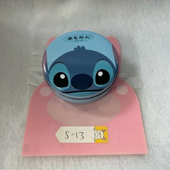 STITCH Small Memo Note Paper Circle Tin Blue Disney Store Japan - Picture 12 of 12